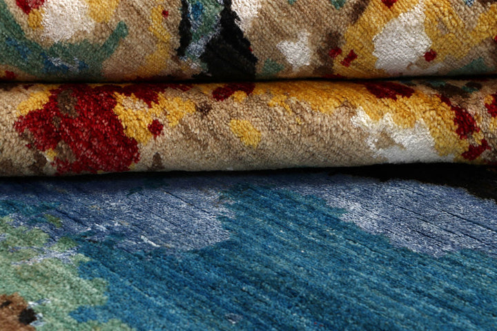 Multi Colored Abstract 4'  6" x 6'  11" - No. QA93678