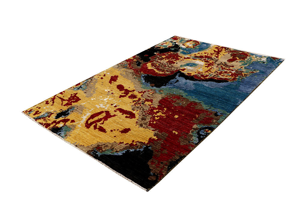 Multi Colored Abstract 4' 6 x 6' 11 - No. 65087 - ALRUG Rug Store