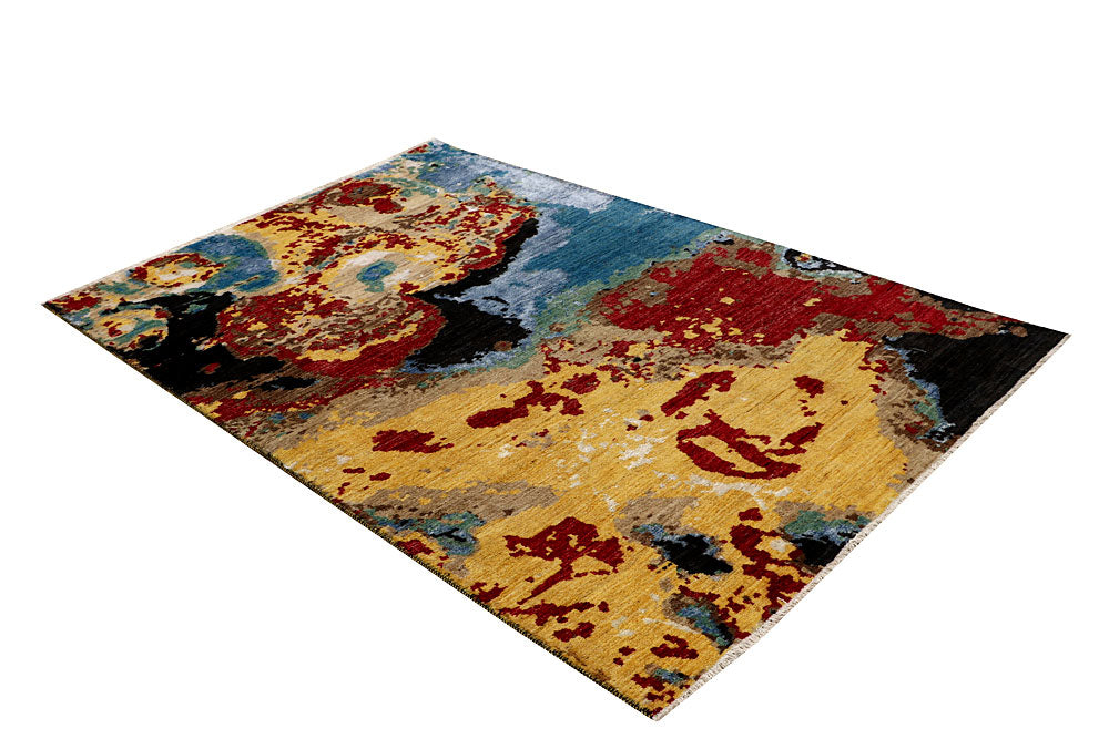 Multi Colored Abstract 4' 6 x 6' 11 - No. 65087 - ALRUG Rug Store
