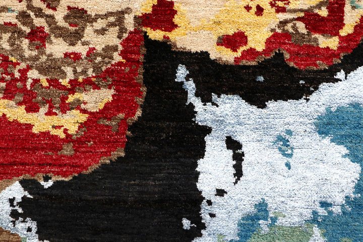 Multi Colored Abstract 4'  5" x 6'  11" - No. QA78072