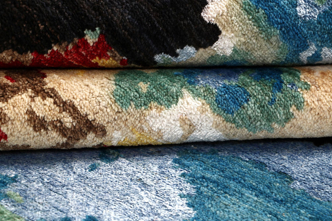 Multi Colored Abstract 4'  5" x 6'  11" - No. QA78072