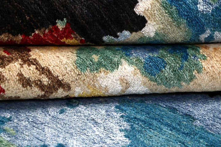 Multi Colored Abstract 4'  5" x 6'  11" - No. QA78072