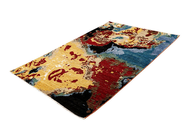 Multi Colored Abstract 4'  5" x 6'  11" - No. QA78072