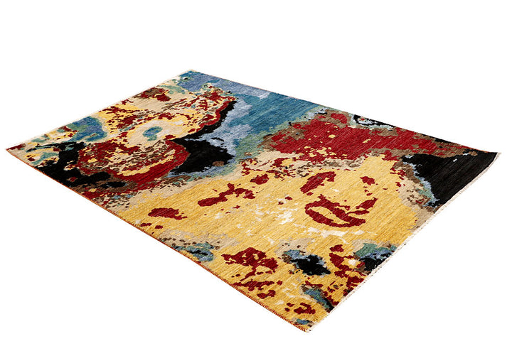 Multi Colored Abstract 4' 5 x 6' 11 - No. 65088 - ALRUG Rug Store