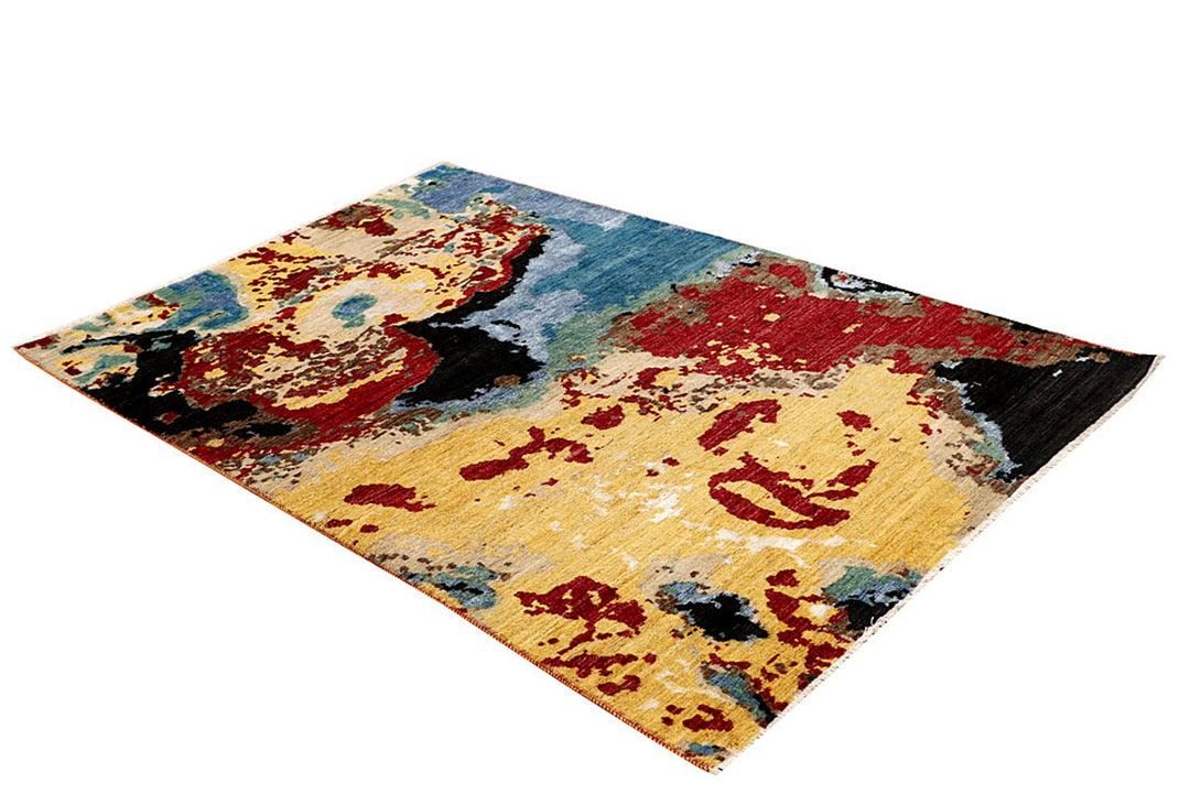 Multi Colored Abstract 4'  5" x 6'  11" - No. QA78072