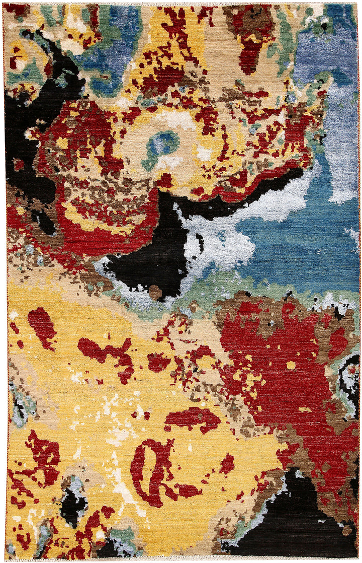 Multi Colored Abstract 4'  5" x 6'  11" - No. QA78072