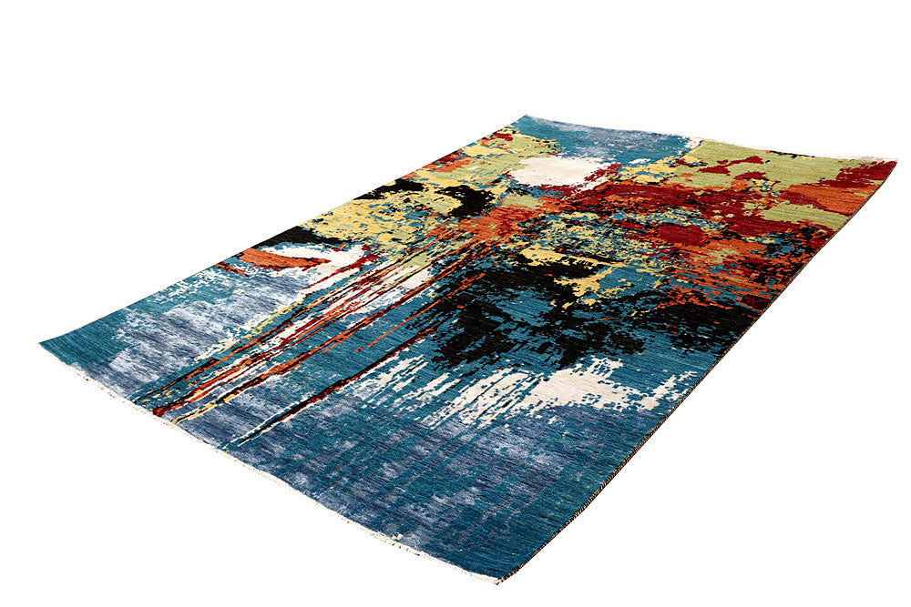 Multi Colored Abstract 6' 1 x 9' 1 - No. 65097 - ALRUG Rug Store