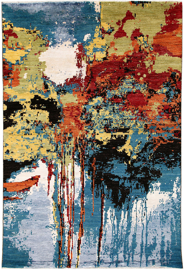 Multi Colored Abstract 6' 1 x 9' 1 - No. 65097 - ALRUG Rug Store