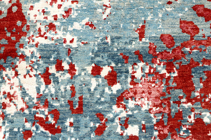 Cadet Blue Abstract 6' 5 x 9' 9 - No. 65099 - ALRUG Rug Store