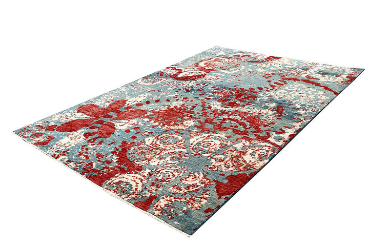 Cadet Blue Abstract 6' 5 x 9' 9 - No. 65099 - ALRUG Rug Store