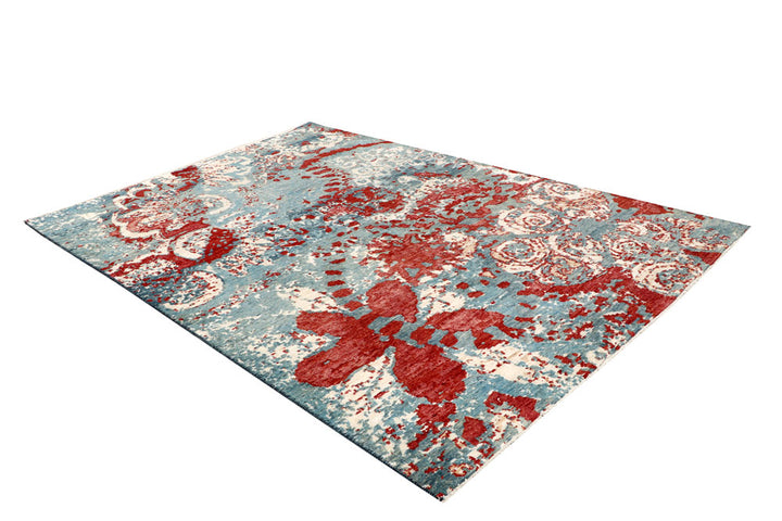 Cadet Blue Abstract 6' 5 x 9' 9 - No. 65099 - ALRUG Rug Store