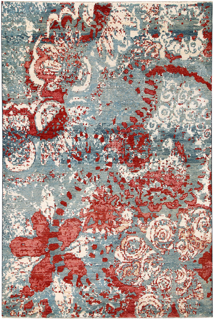 Cadet Blue Abstract 6' 5 x 9' 9 - No. 65099 - ALRUG Rug Store