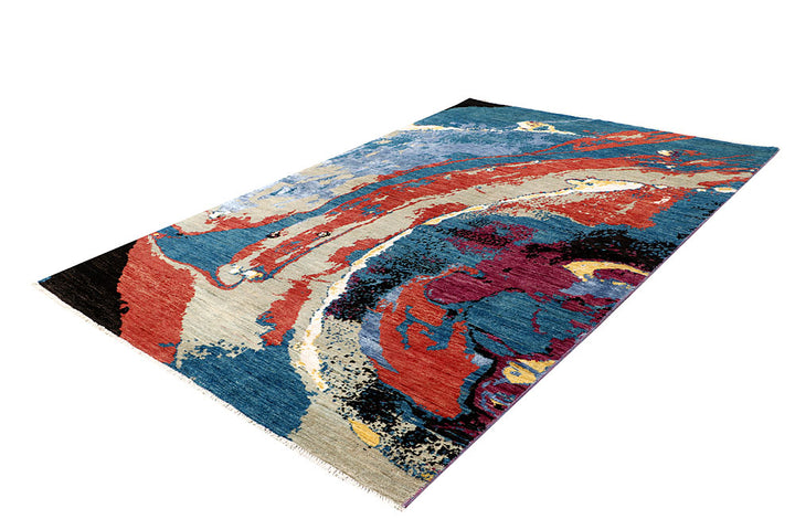 Multi Colored Abstract 6' 2 x 9' 5 - No. 65100 - ALRUG Rug Store