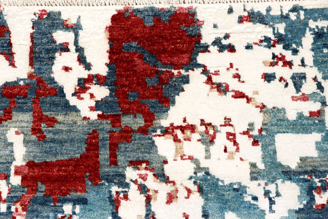 Cadet Blue Abstract 6'  6" x 9'  9" - No. QA58096