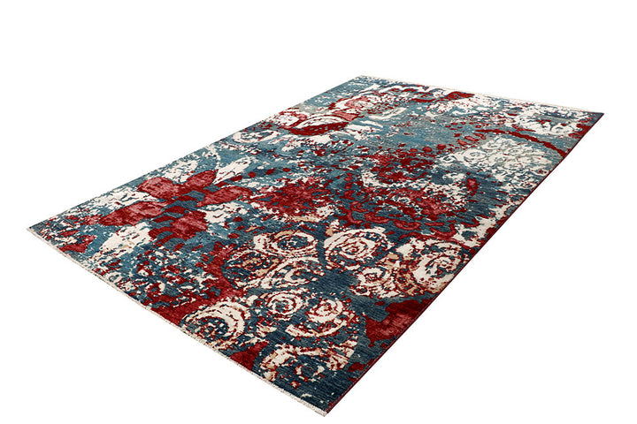 Cadet Blue Abstract 6' 6 x 9' 9 - No. 65104 - ALRUG Rug Store