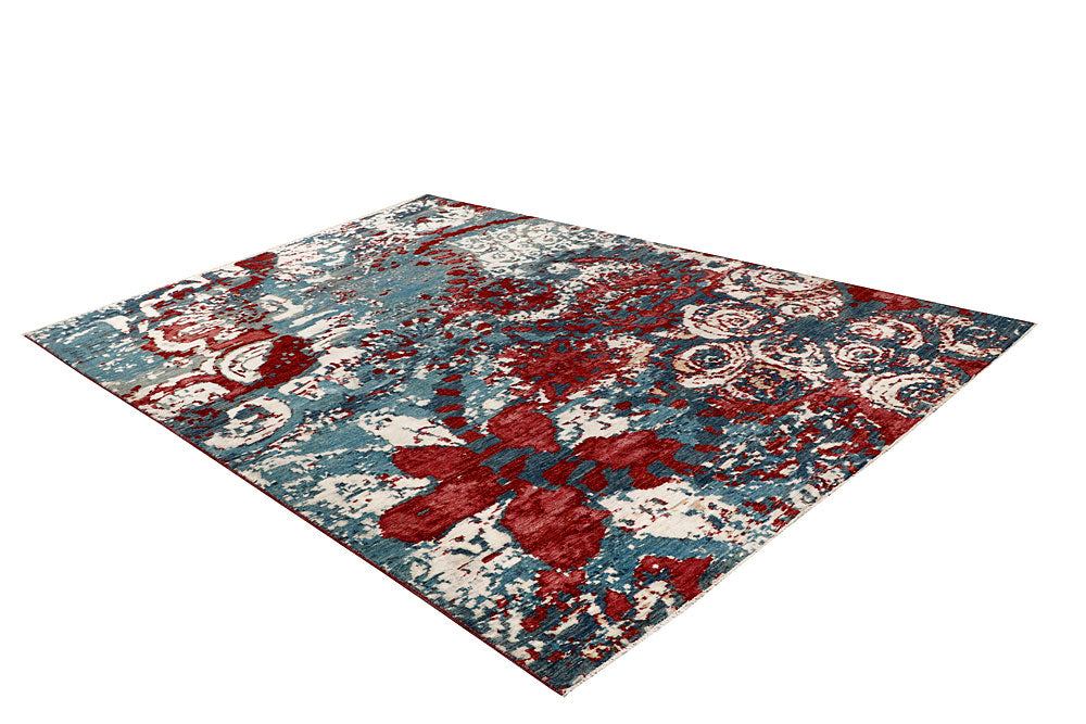 Cadet Blue Abstract 6' 6 x 9' 9 - No. 65104 - ALRUG Rug Store