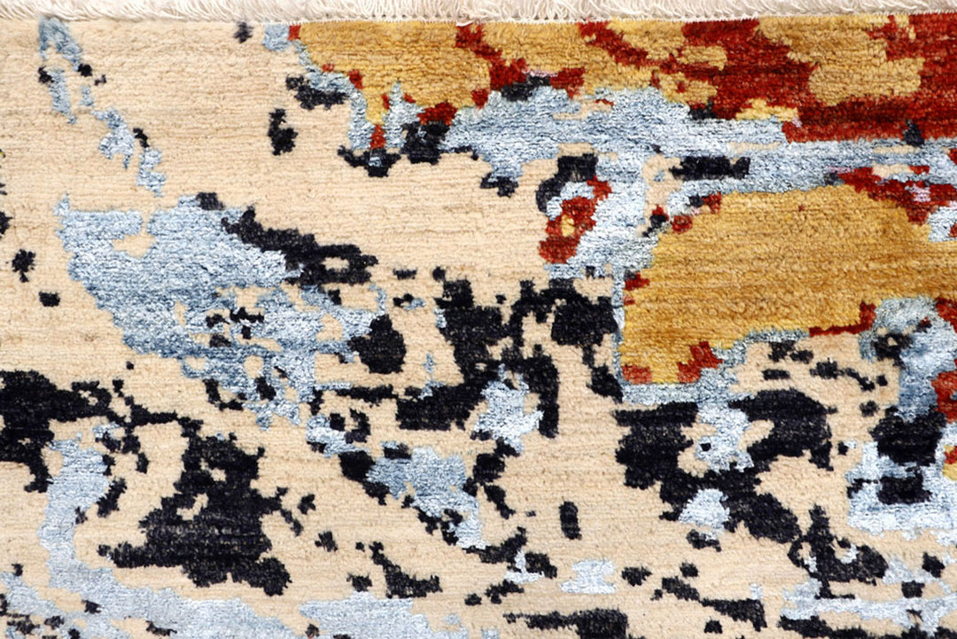 Multi Colored Abstract 6'  2" x 9'  1" - No. QA80578