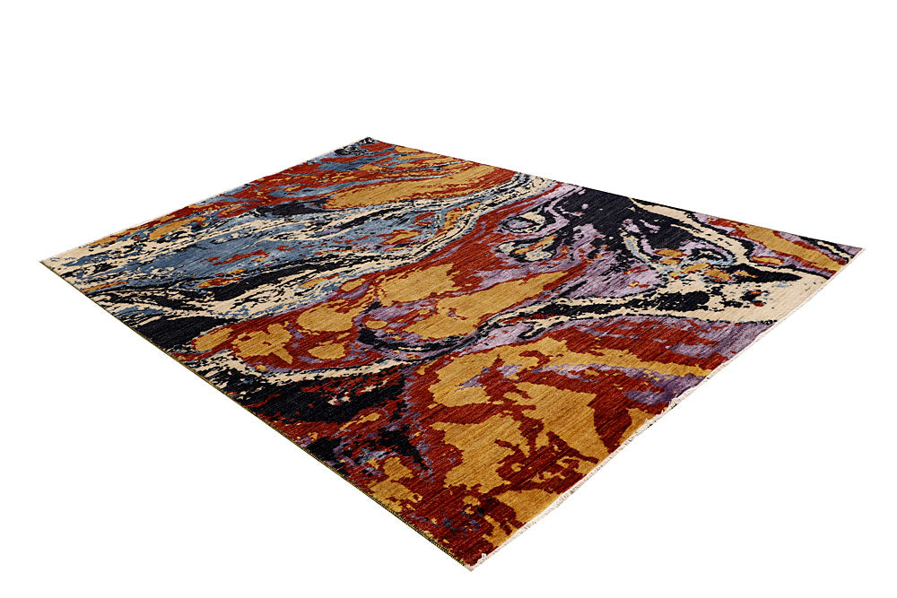 Multi Colored Abstract 6' 2 x 9' 1 - No. 65109 - ALRUG Rug Store