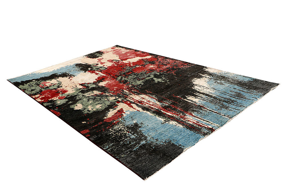 Multi Colored Abstract 6' 6 x 9' 7 - No. 65111 - ALRUG Rug Store