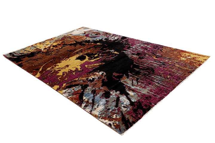 Multi Colored Abstract 6' x 9' 4 - No. 65113 - ALRUG Rug Store