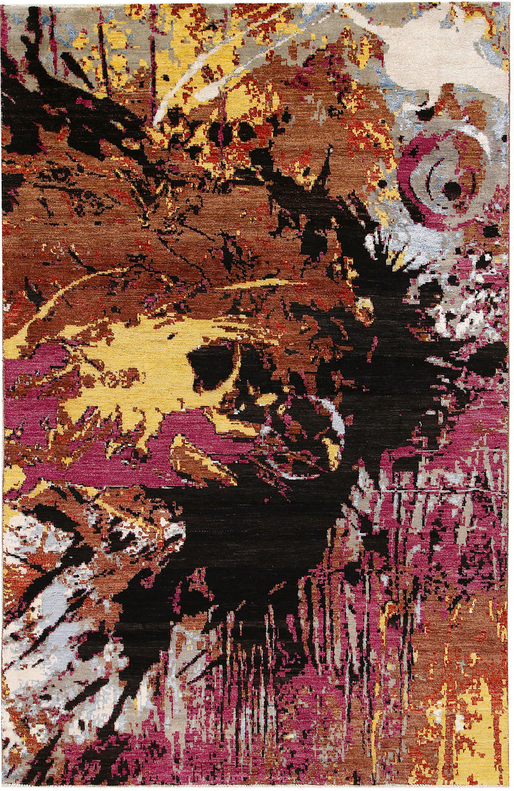 Multi Colored Abstract 6' x 9' 4 - No. 65113 - ALRUG Rug Store