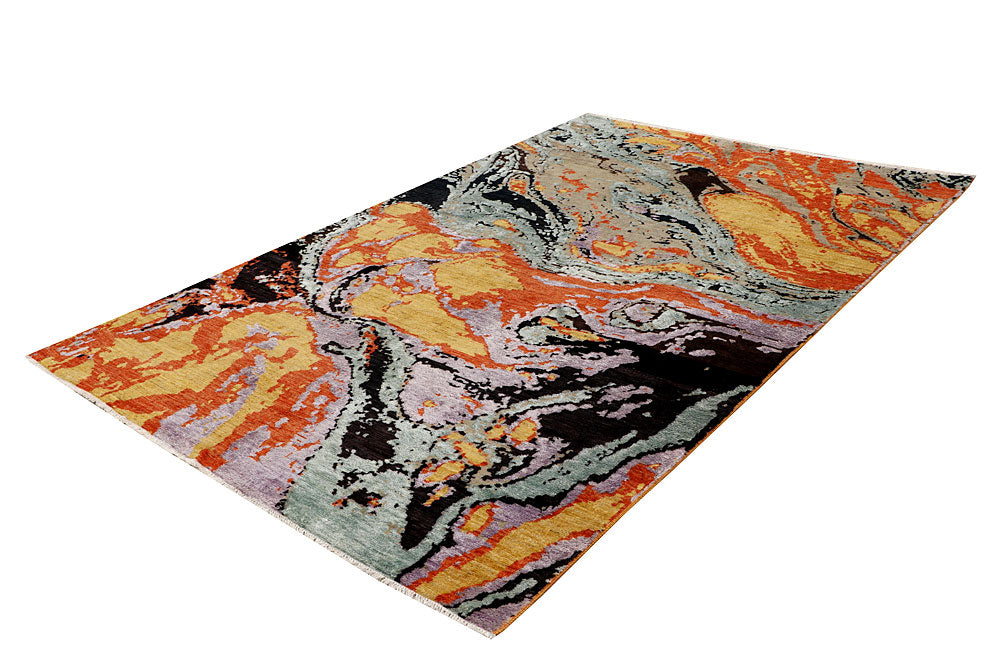 Multi Colored Abstract 6' 2 x 9' 5 - No. 65114 - ALRUG Rug Store