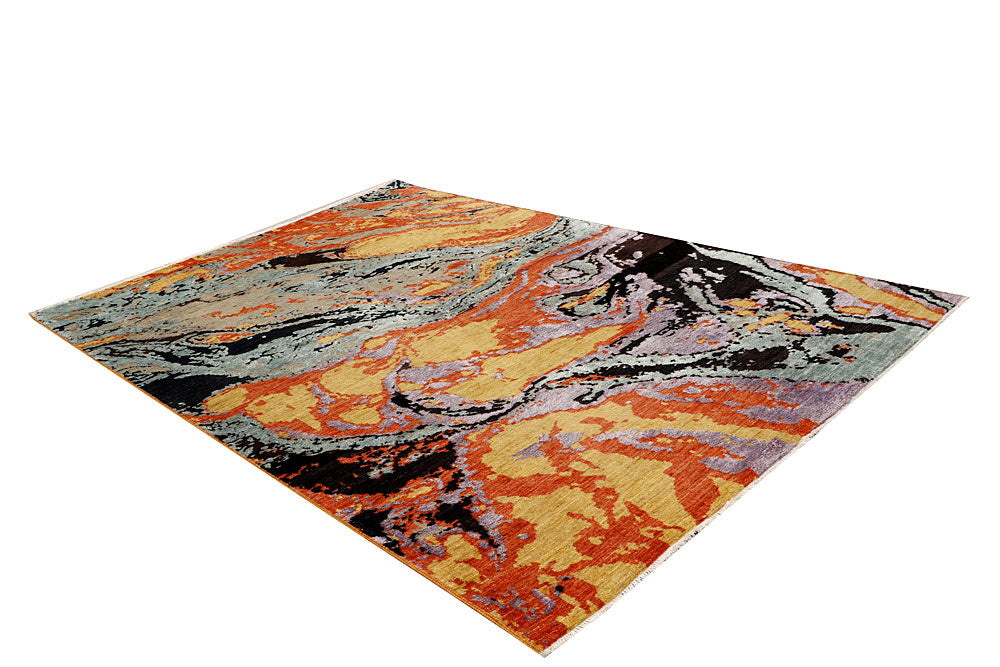 Multi Colored Abstract 6' 2 x 9' 5 - No. 65114 - ALRUG Rug Store