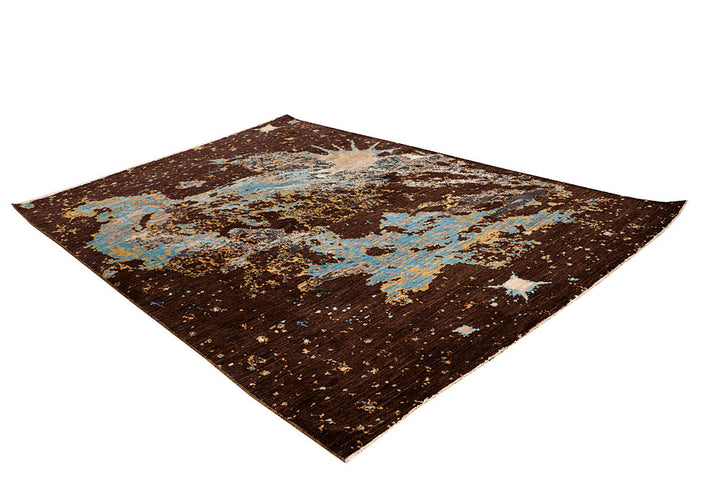 Saddle Brown Abstract 6' 6 x 9' 6 - No. 65115 - ALRUG Rug Store
