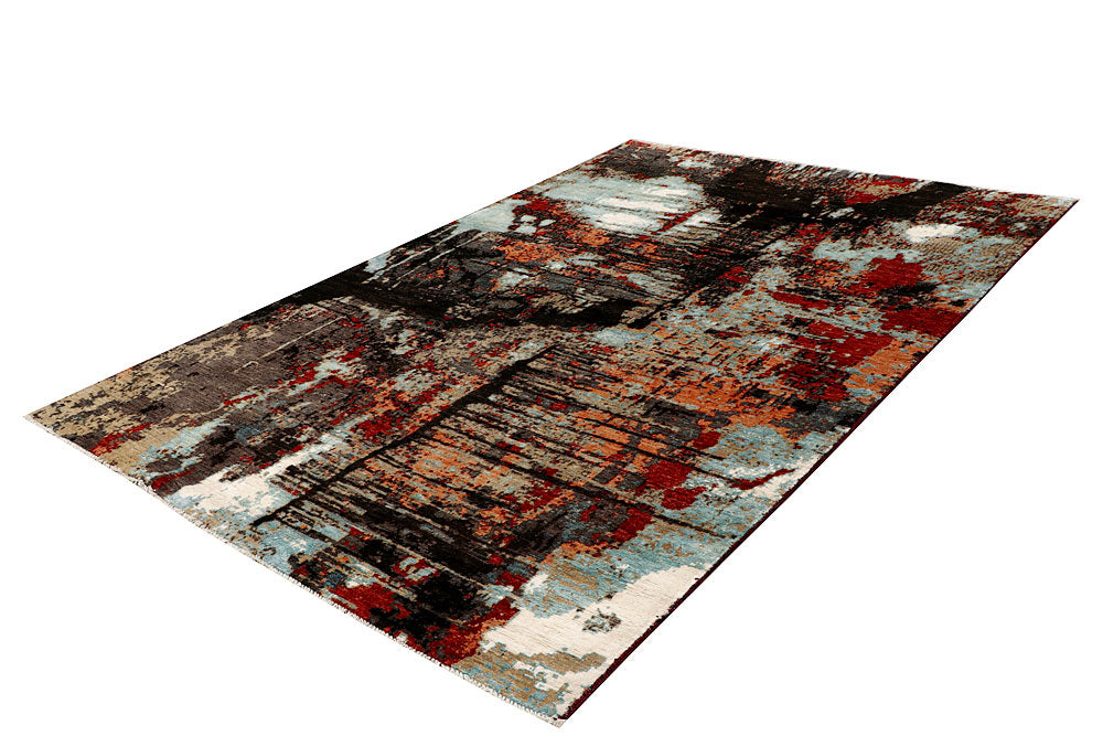Multi Colored Abstract 6' 6 x 9' 8 - No. 65117 - ALRUG Rug Store