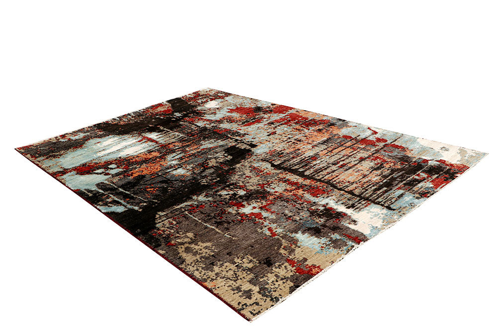 Multi Colored Abstract 6' 6 x 9' 8 - No. 65117 - ALRUG Rug Store