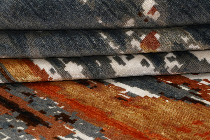 Multi Colored Abstract 8' x 9' 9 - No. 65124 - ALRUG Rug Store