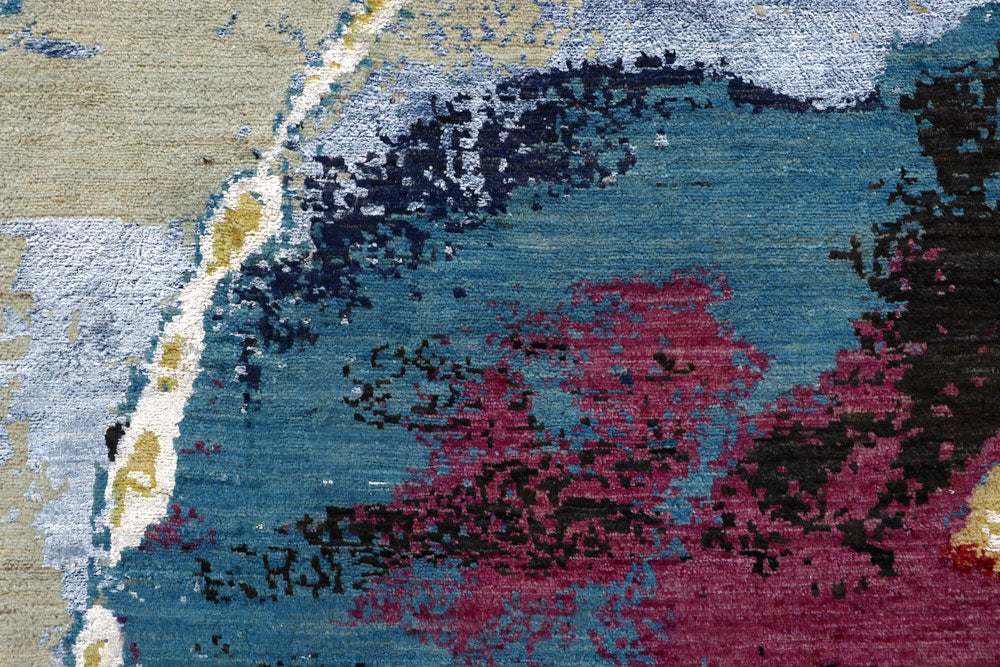 Multi Colored Abstract 8' x 9' 11 - No. 65125 - ALRUG Rug Store