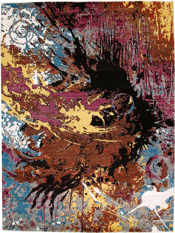 Multi Colored Abstract 8' x 10' 6 - No. 65133 - ALRUG Rug Store