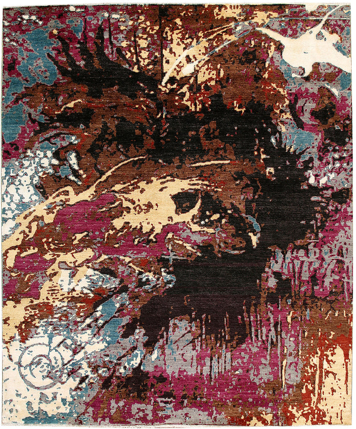 Multi Colored Abstract 8' x 9' 9 - No. 65135 - ALRUG Rug Store