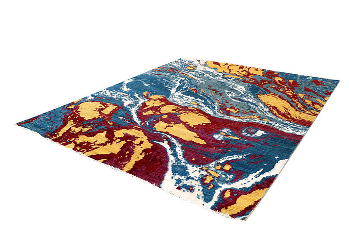 Multi Colored Abstract 8' x 9' 11 - No. 65140 - ALRUG Rug Store