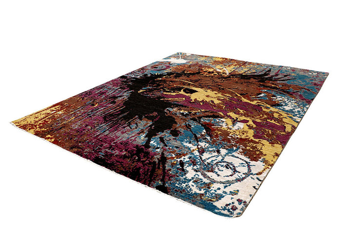 Multi Colored Abstract 8'  2" x 10'  4" - No. QA45263