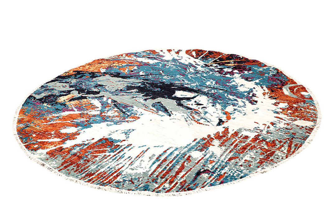 Multi Colored Abstract 8'  1" x 8'  1" - No. QA65279