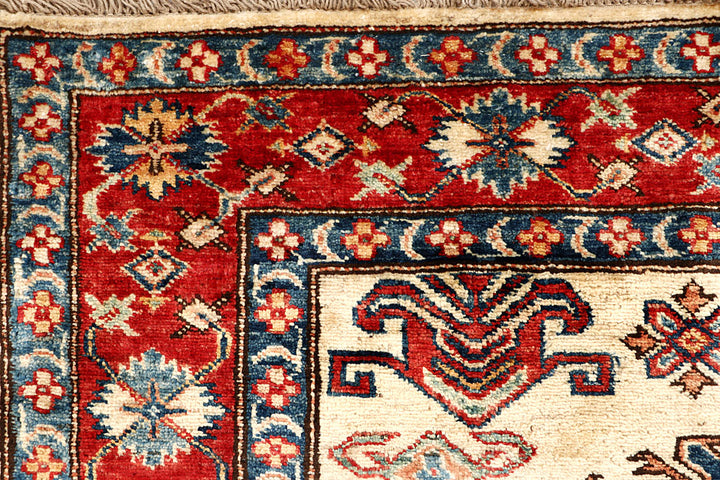 Blanched Almond Kazak 4' 1 x 6' 3 - No. 65228 - ALRUG Rug Store