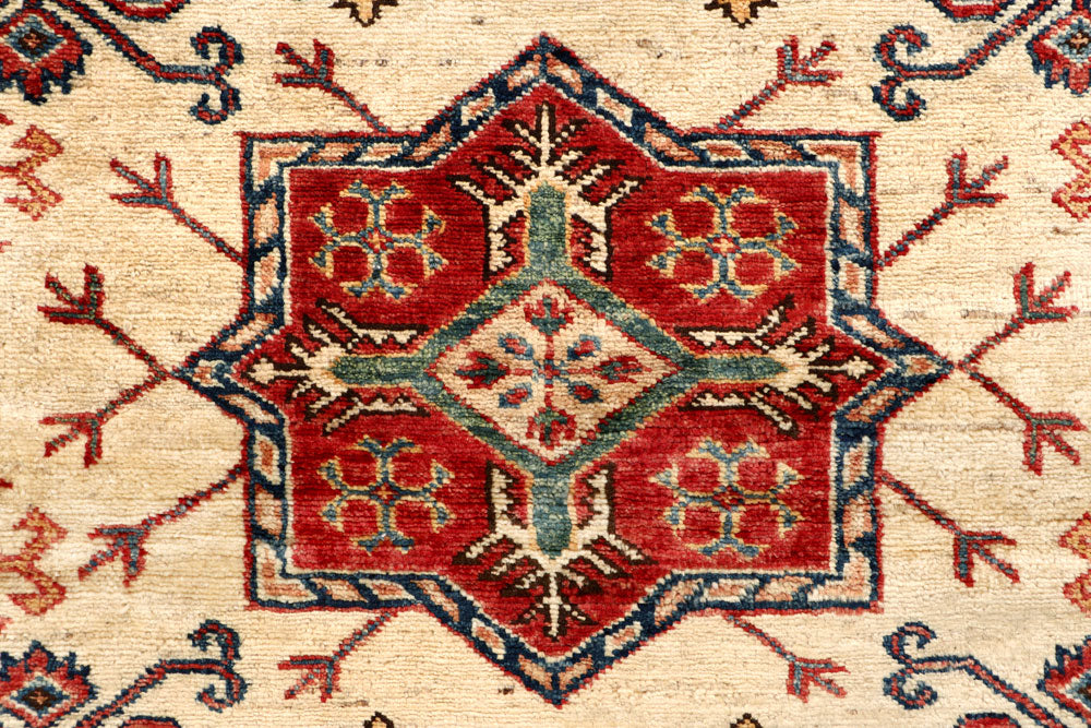 Blanched Almond Kazak 4' 1 x 6' 3 - No. 65228 - ALRUG Rug Store