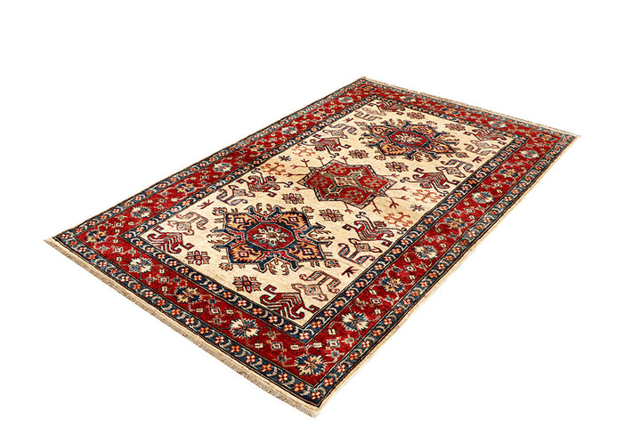 Blanched Almond Kazak 4' 1 x 6' 3 - No. 65228 - ALRUG Rug Store