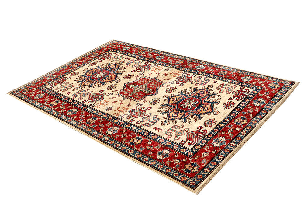 Blanched Almond Kazak 4' 1 x 6' 3 - No. 65228 - ALRUG Rug Store