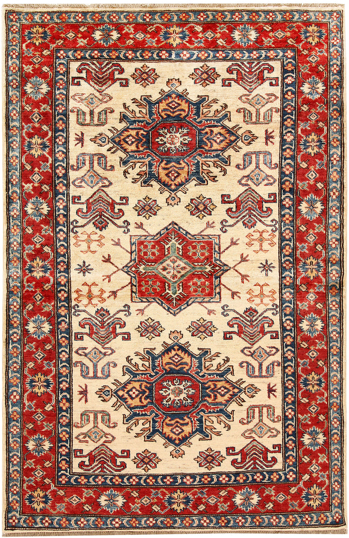 Blanched Almond Kazak 4' 1 x 6' 3 - No. 65228 - ALRUG Rug Store