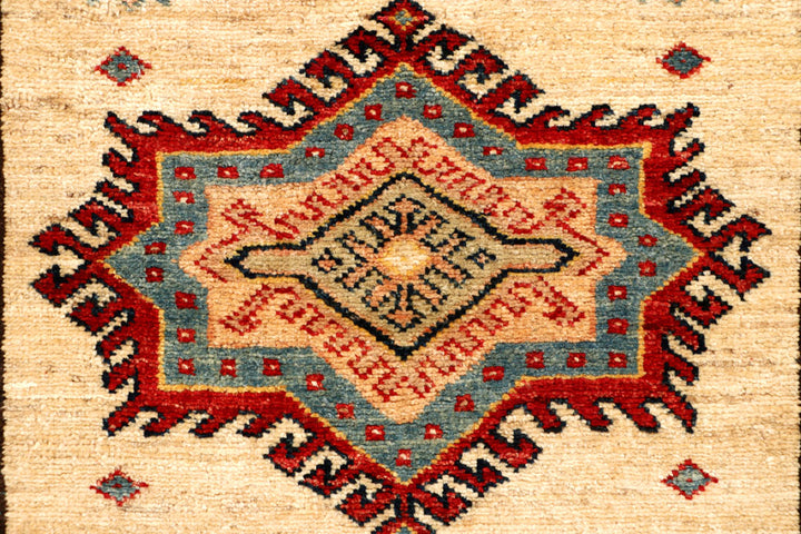 Blanched Almond Kazak 2' 7 x 7' 9 - No. 65238 - ALRUG Rug Store