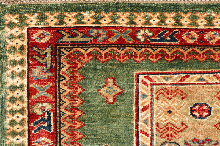 Dark Olive Green Kazak 2' 7 x 7' - No. 65239 - ALRUG Rug Store