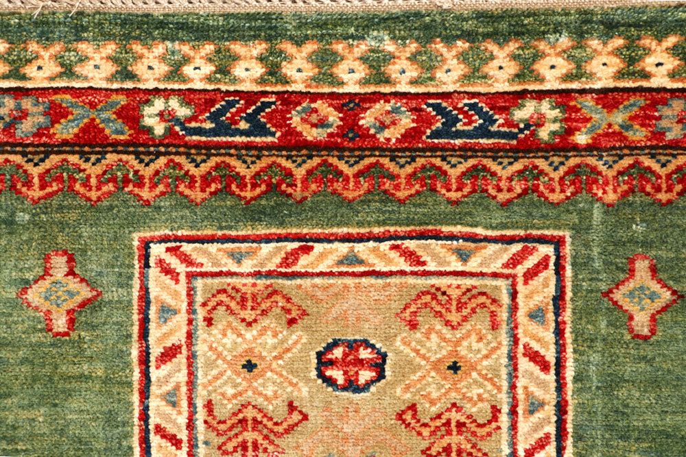 Dark Olive Green Kazak 2' 7 x 7' - No. 65239 - ALRUG Rug Store