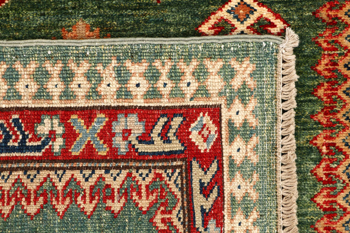 Dark Olive Green Kazak 2' 7 x 7' - No. 65239 - ALRUG Rug Store