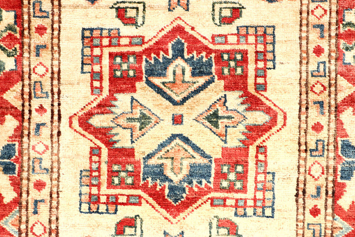 Blanched Almond Kazak 2' 6 x 9' 4 - No. 65242 - ALRUG Rug Store