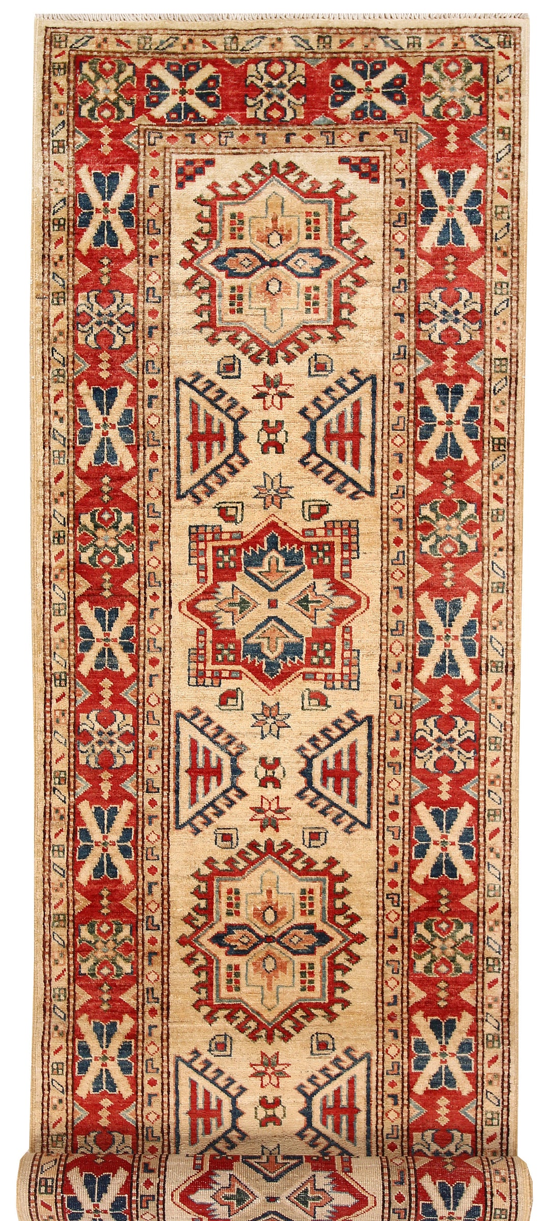 Blanched Almond Kazak 2' 6 x 9' 4 - No. 65242 - ALRUG Rug Store