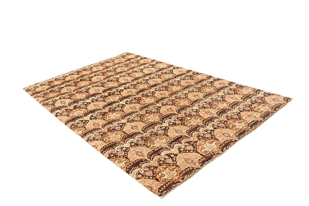 Tan Ikat 5' 5 x 8' 1 - No. 65548 - ALRUG Rug Store