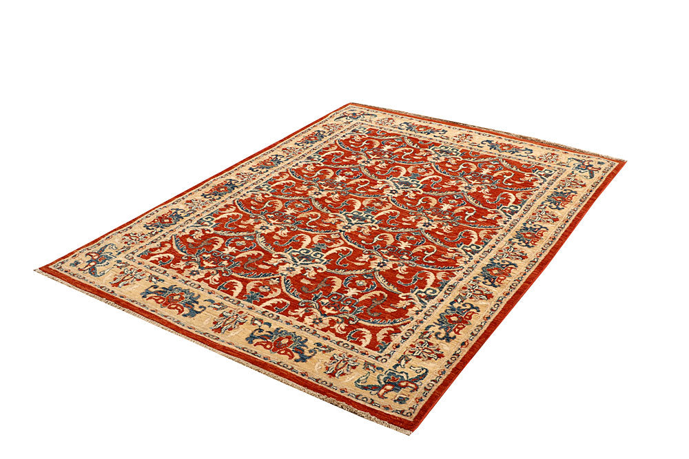 Orange Red Ziegler 4' 6 x 6' - No. 65567 - ALRUG Rug Store